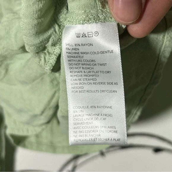 Urban Outfitters Light Green Twisted Front Deep V Long Sleeve Top, Size XS - Picture 2 of 10